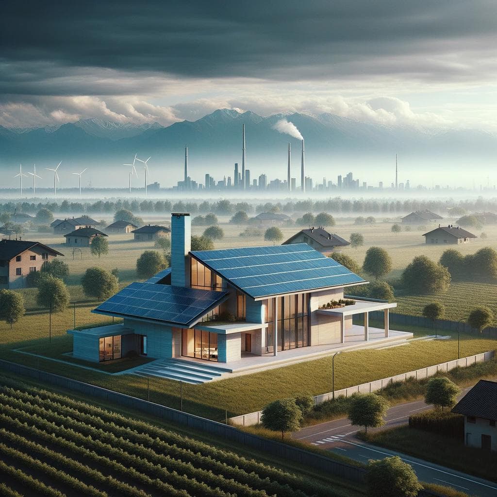 Casa con panneli solari